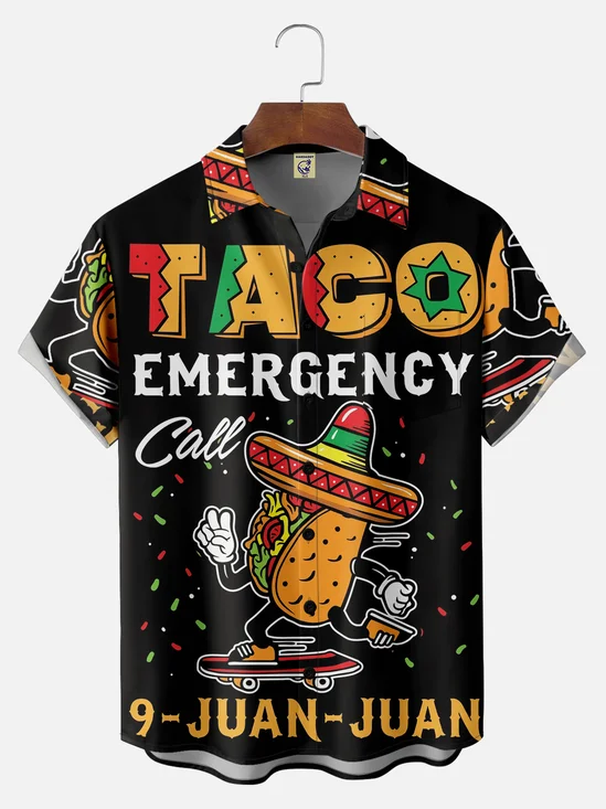 Big Size Moisture-wicking Taco Chest Pocket Casual Shirt