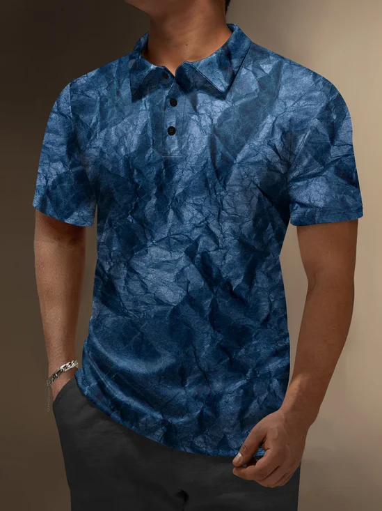 Moisture Wicking Abstract Gradient Short Sleeve Golf Polo