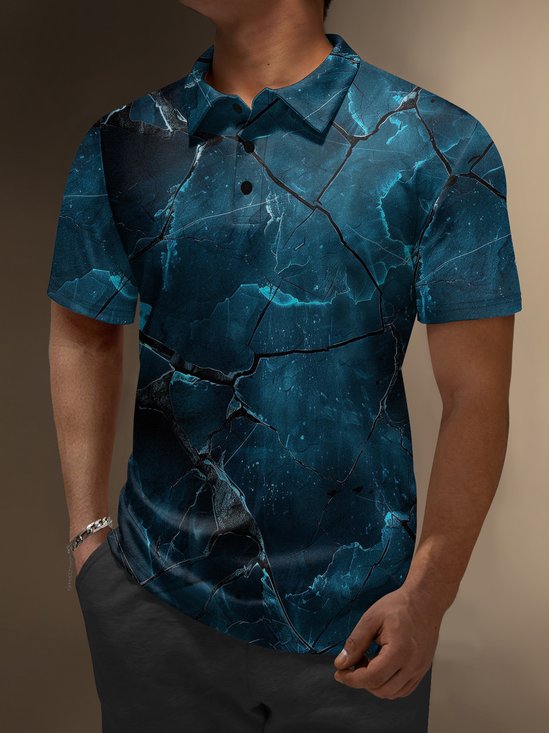 Moisture Wicking Ombre Abstract Stripes Short Sleeve Golf Polo
