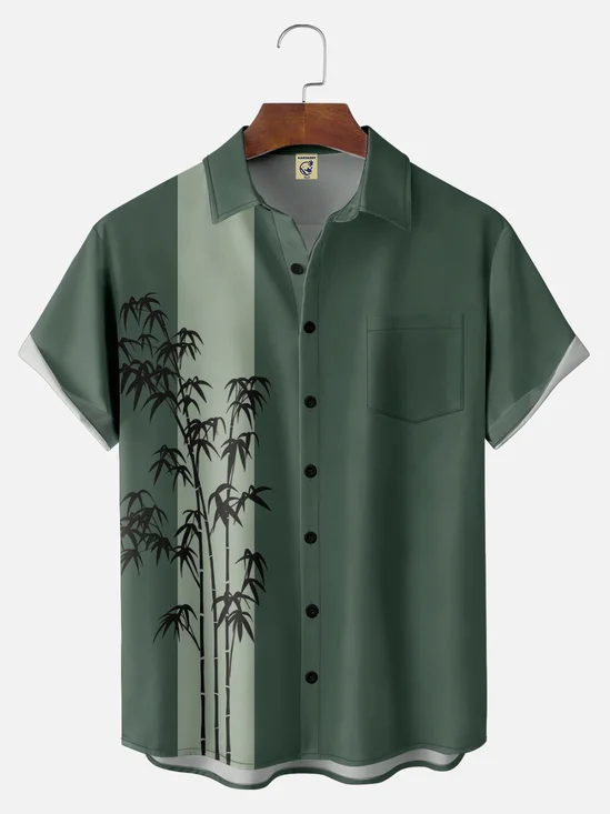 Big Size Moisture-wicking Bamboo Chest Pocket Hawaiian Shirt