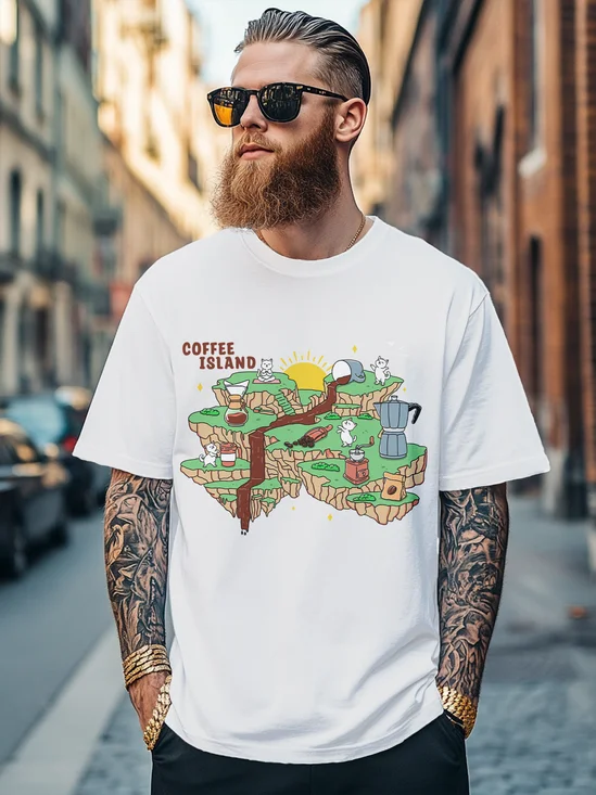 Hardaddy x Kimprut Imut Men's Coffee Fun Art Fitted T-shirts