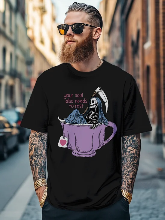 Hardaddy x Kimprut Imut Men's Death's Coffee Fitted T-shirts
