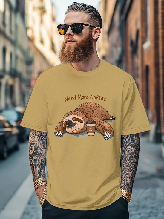 Hardaddy x Kimprut Imut Men's Sloth Cafe Fitted T-shirts