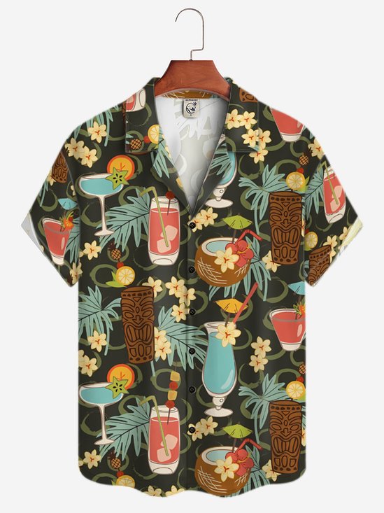 Moisture-wicking TIKI Plant Art Hawaiian Shirt