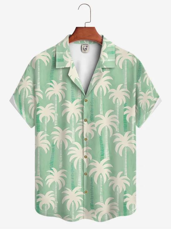Moisture Wicking Tropical Coconut Tree Hawaiian Shirt
