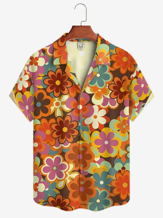 Moisture-wicking Floral Aloha Camp Shirt