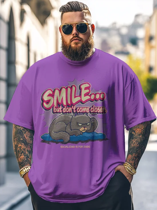 Hardaddy x Marcio Lima Big Size Men's Fun Cat Loose T-shirt