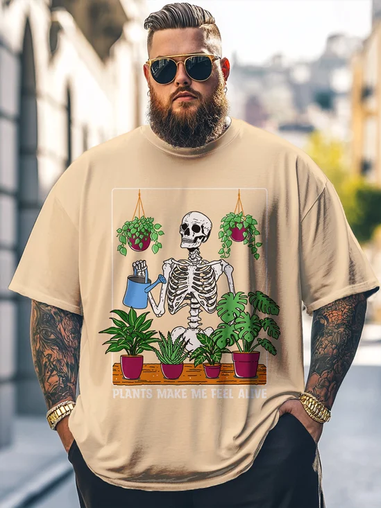 Hardaddy x Kimprut Imut Big Size Men's Skull Gardening Loose T-shirt