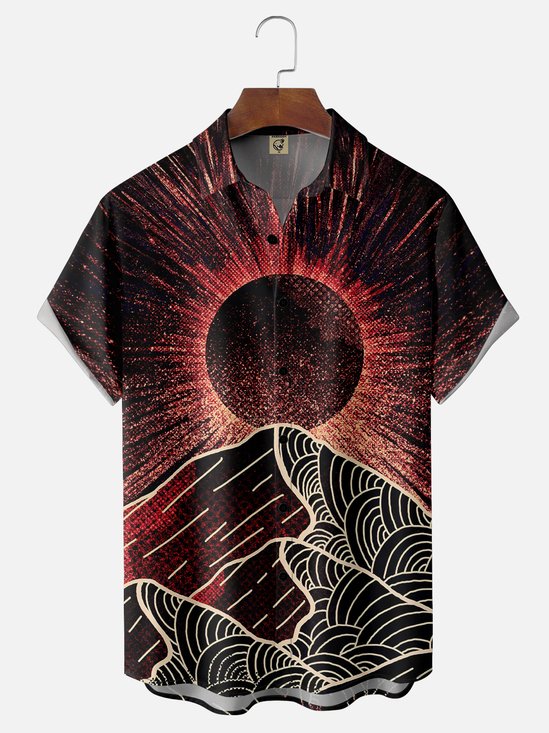 Hardaddy x Stephen Wade Moisture-wicking Avant-garde Mountain Sunset Hawaiian Shirt
