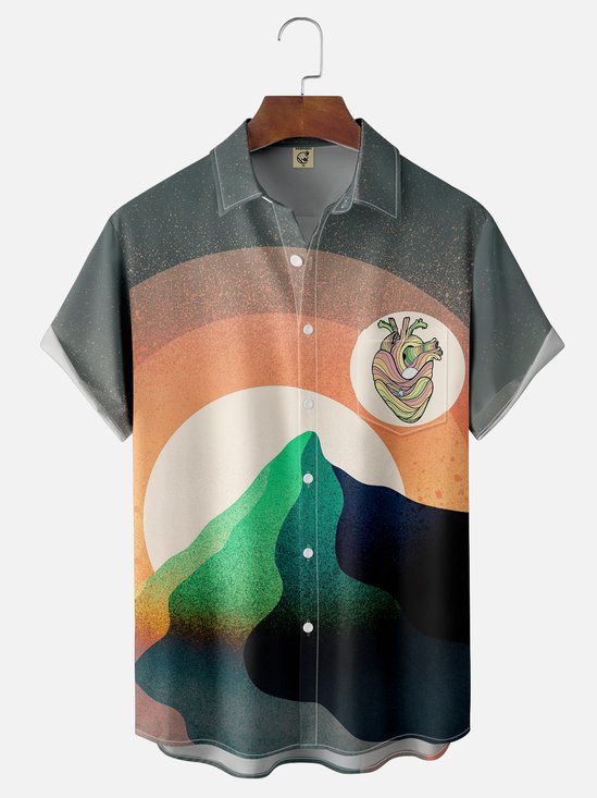 Hardaddy X Artist Stephen Wade Moisture-wicking Landscape Chest Pocket Hawaiian Shirt