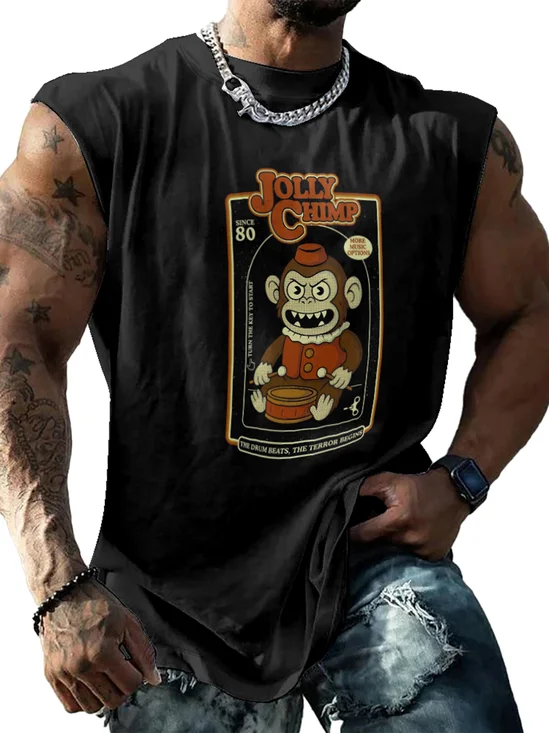 Hardaddy X Artist Contatoeoli Studio Mens Crewneck Tank Tops Jolly Chimp Beach Sleeveless Shirt