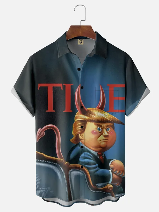 Moisture Wicking Trump Chest Pocket Hawaiian Shirt