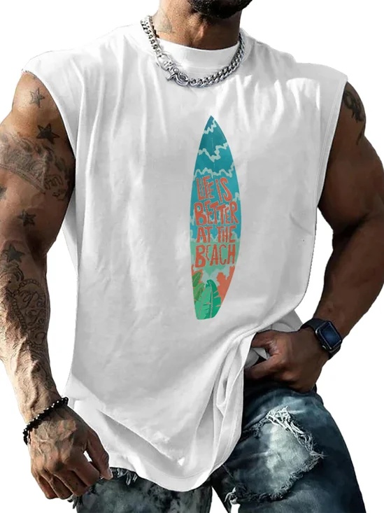 Hardaddy X Artist Stephen Wade Mens Crewneck Tank Tops Sea Surfing Beach Sleeveless Shirt