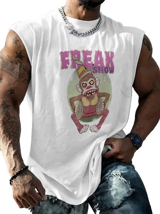 Hardaddy X Artist Marcio Lima Mens Crewneck Tank Tops Freak Monkey Beach Sleeveless Shirt