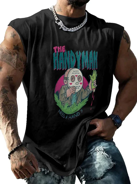 Hardaddy X Artist Marcio Lima Mens Crewneck Tank Tops Handy Man Beach Sleeveless Shirt