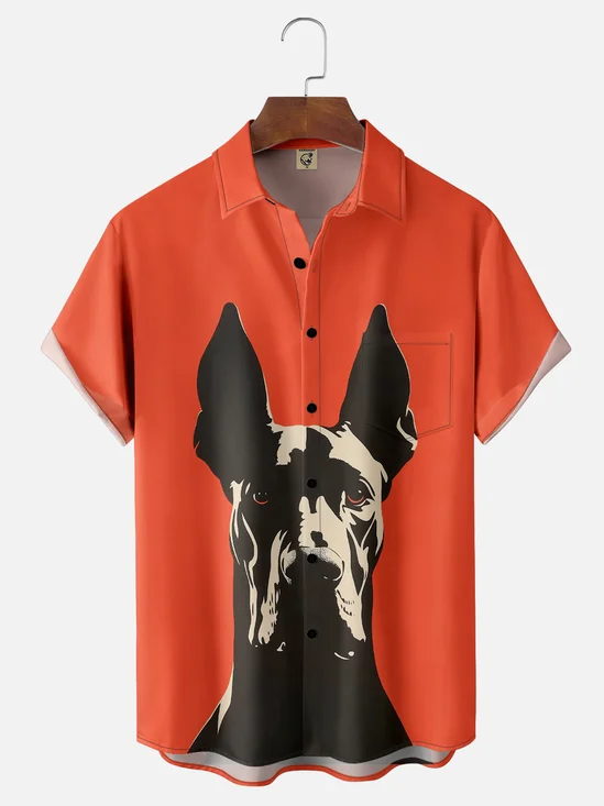 Moisture-wicking Doberman Chest Pocket Casual Shirt