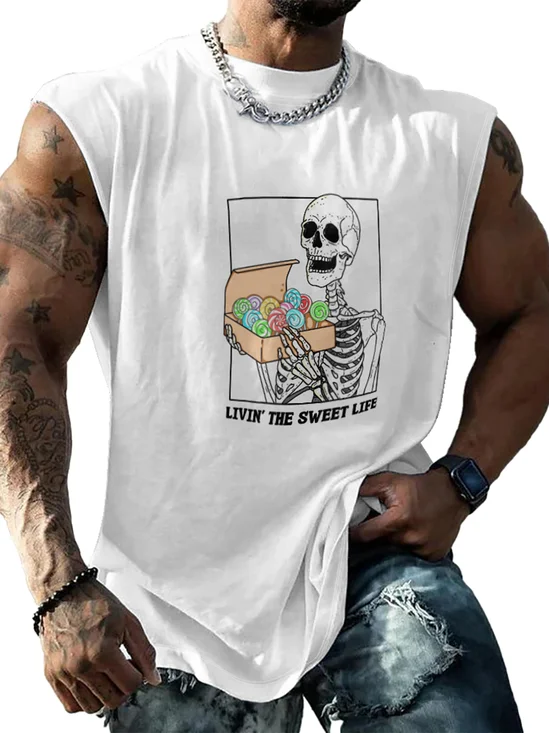 Hardaddy X Artist Kimprut Imut Mens Crewneck Tank Tops Lolipop Sweat Life Beach Sleeveless Shirt