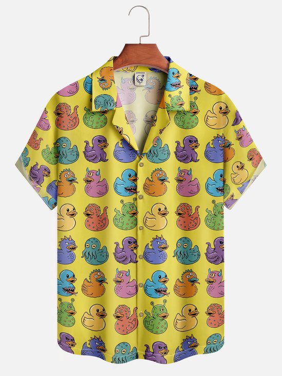 Hardaddy X Artist Coffee Man Moisture-wicking Ducks Aloha Camp Shirt