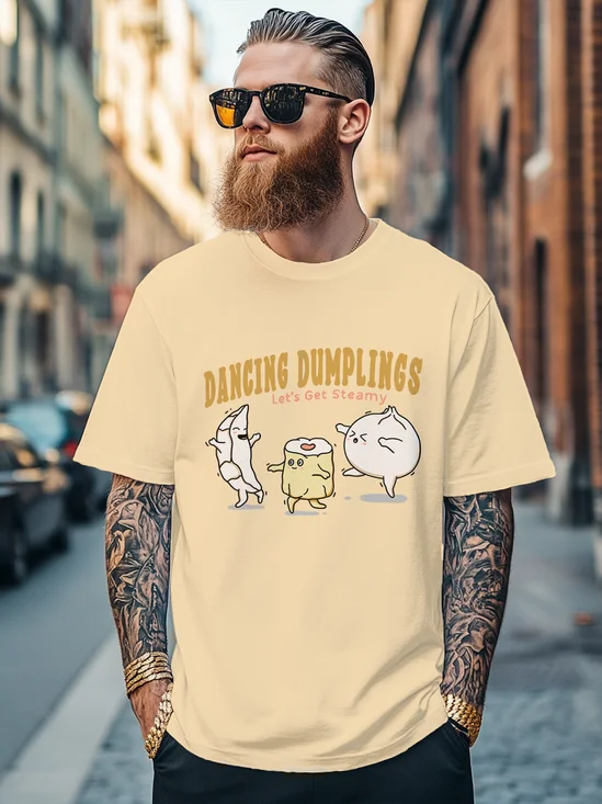 Hardaddy x Kimprut Imut Men's Fun Xiaolongbao Dumplings Shaomai Fitted T-shirts