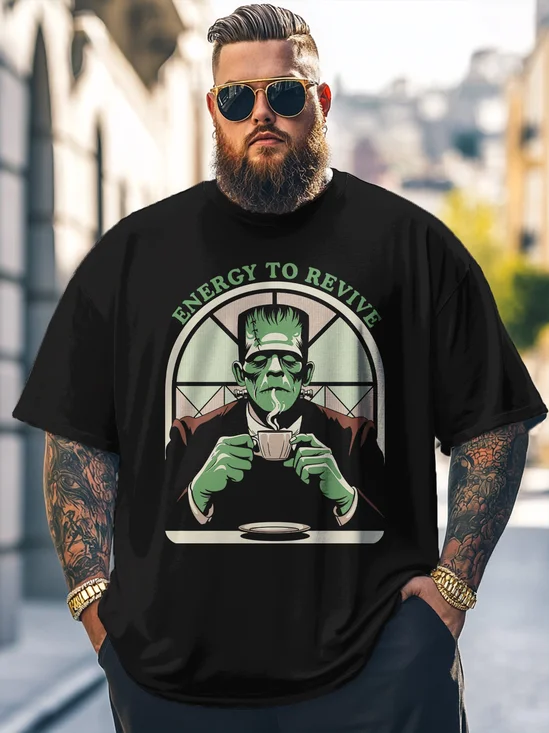 Hardaddy x Contatoeoli Studio Big Size Men's Art Horror Movie Cyborg Illustration Loose T-shirt