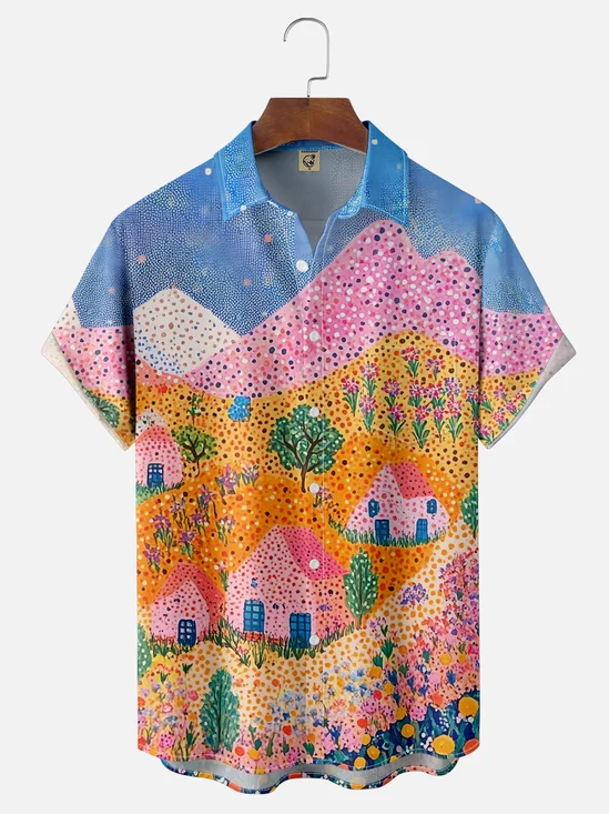 Hardaddy X Artist Kathleen Shimmield Moisture-wicking Landscape Forest Chest Pocket Hawaiian Shirt