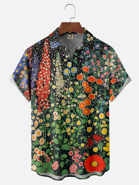 Hardaddy X Artist Kathleen Shimmield Moisture-wicking Floral Chest Pocket Hawaiian Shirt