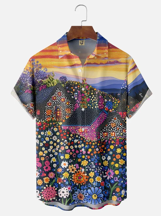 Hardaddy X Artist Kathleen Shimmield Moisture-wicking Landscape Forest Chest Pocket Hawaiian Shirt