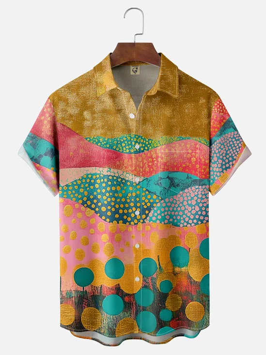 Hardaddy X Artist Kathleen Shimmield Moisture-wicking Landscape Forest Chest Pocket Hawaiian Shirt