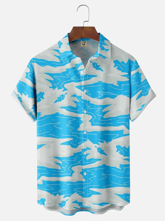 Hardaddy X Artist Stephen Wade Moisture-wicking Wave Chest Pocket Hawaiian Shirt