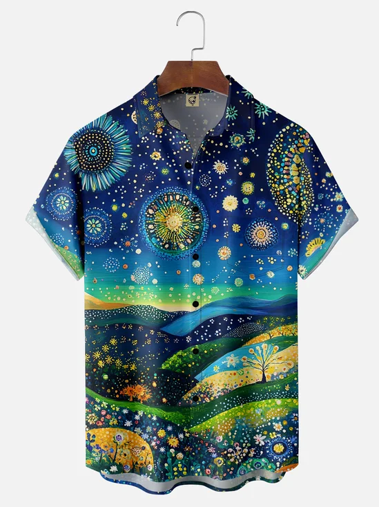 Hardaddy X Artist Kathleen Shimmield Moisture-wicking Landscape Chest Pocket Hawaiian Shirt