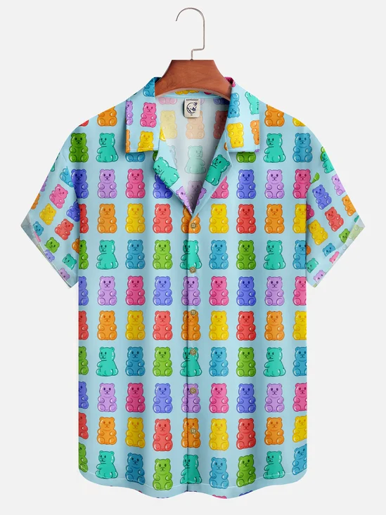 Hardaddy X Artist Coffee Man Moisture-wicking Cartoon Bear Aloha Shirt