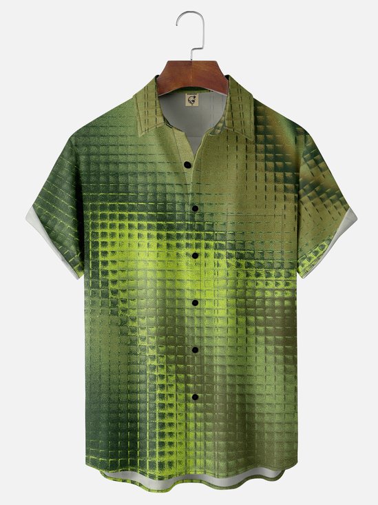 Moisture-wicking Dreamy Abstract Gradient Art Chest Pocket Casual Shirt