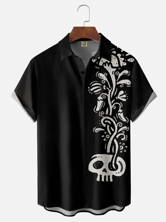 Hardaddy X Artist Walmazan Moisture-wicking Mexican Skull Chest Pocket Hawaiian Shirt