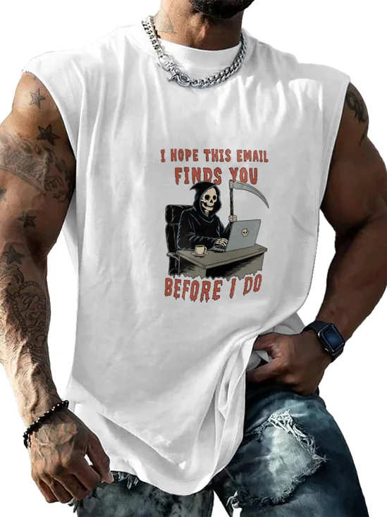 Hardaddy X Artist Coffee Man Mens Crewneck Tank Tops Skull Beach Sleeveless Shirt