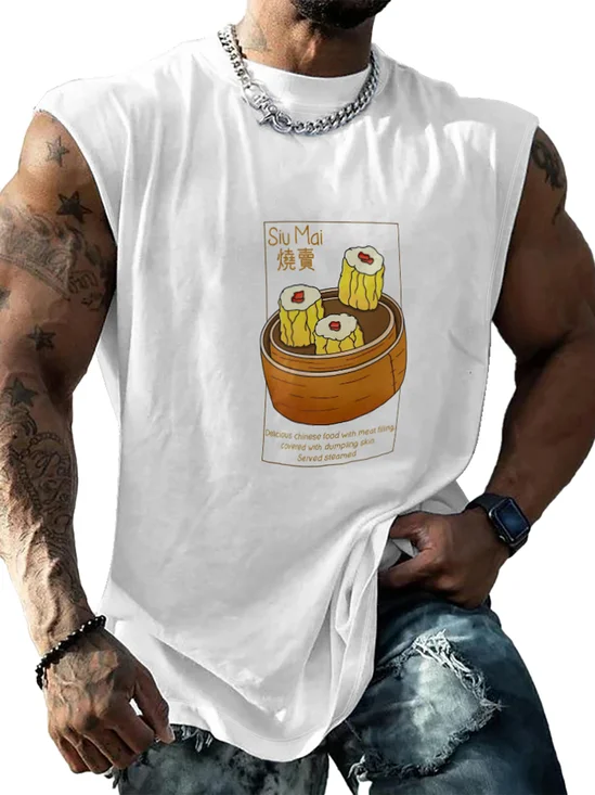 Hardaddy X Artist Kimprut Imut Mens Crewneck Tank Tops Siu Mai Beach Sleeveless Shirt