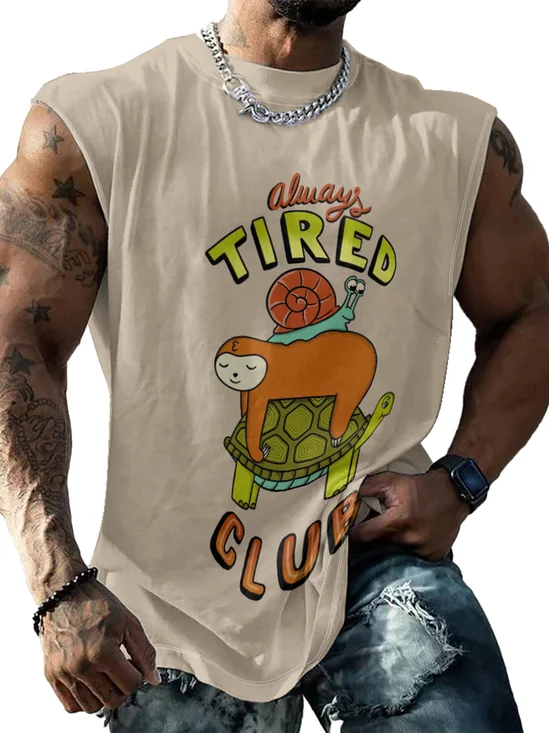 Hardaddy X Artist Coffee Man Mens Crewneck Tank Tops Turtle Snail Sloth Beach Sleeveless Shirt
