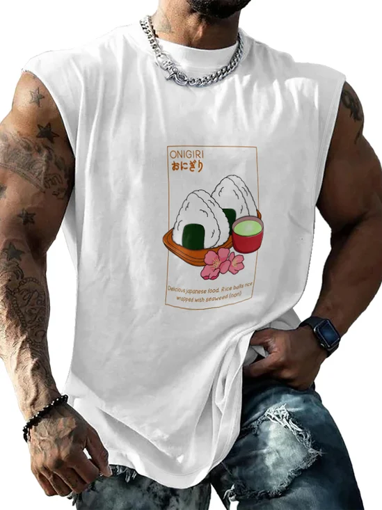 Hardaddy X Artist Coffee Man Mens Crewneck Tank Tops Sushi Sleeveless T-Shirt
