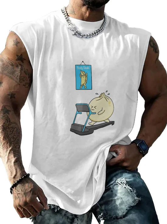 Hardaddy X Artist Kimprut Imut Mens Crewneck Tank Tops Xiao Long Bao Beach Sleeveless Shirt