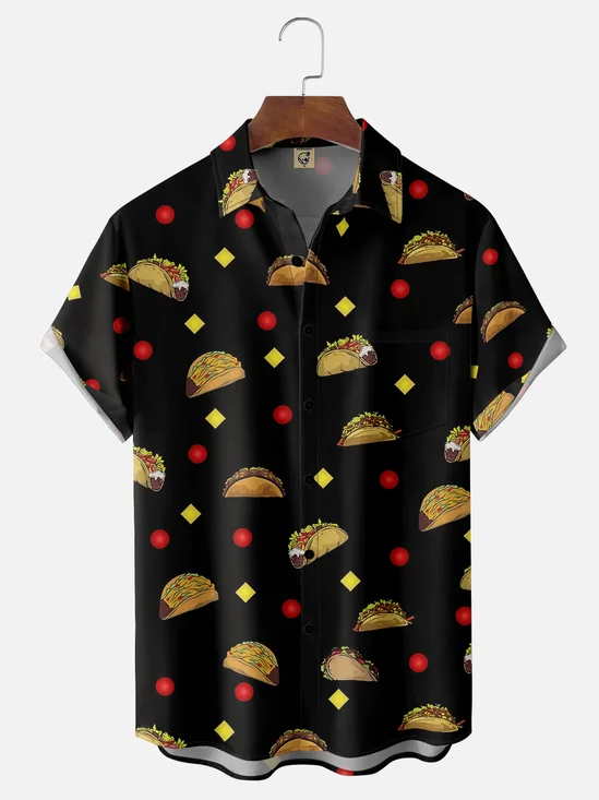 Moisture Wicking Taco Chest Pocket Hawaiian Shirt