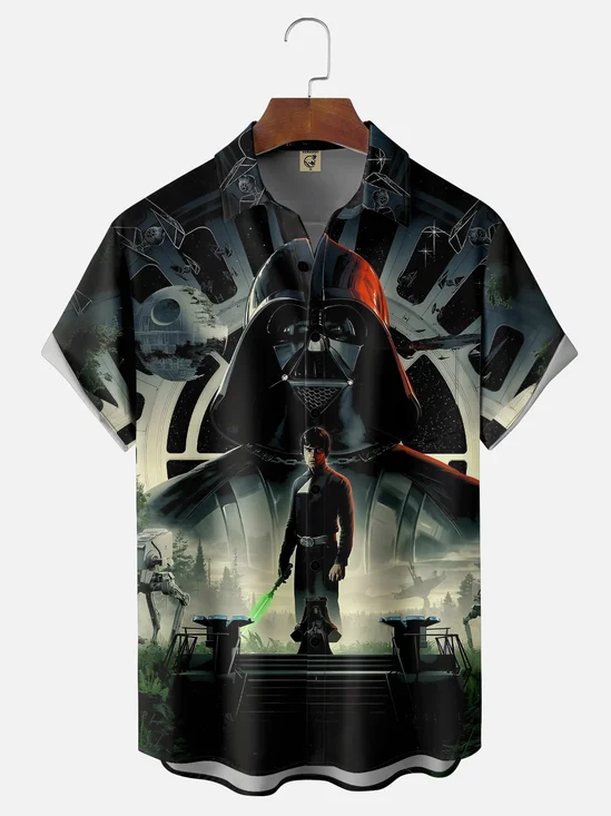 Moisture-wicking Dark Star Art Wars Chest Pocket Casual Shirt