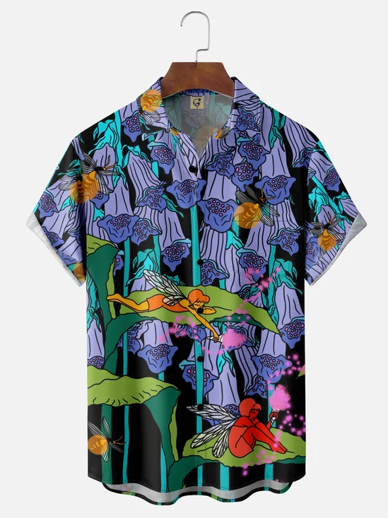 Hardaddy X Artist Janet Johnson Moisture-wicking Floral Chest Pocket Hawaiian Shirt