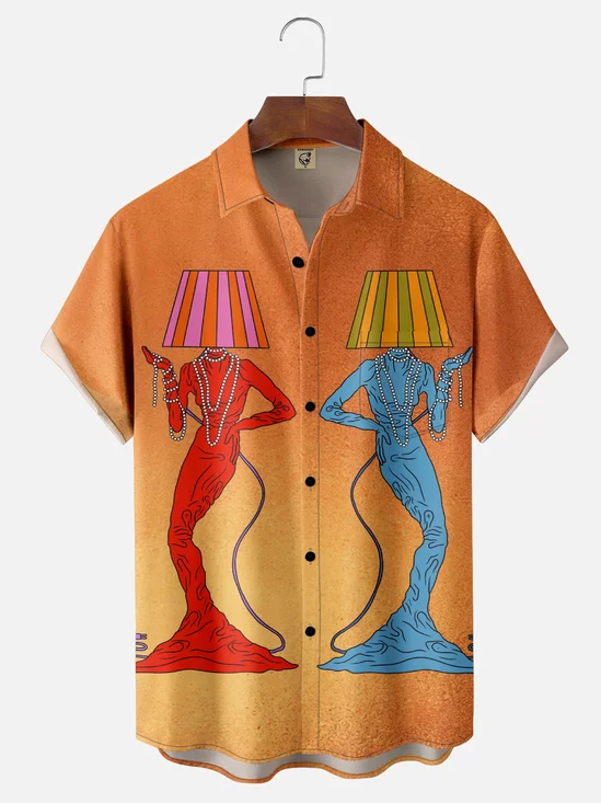 Hardaddy X Artist Janet Johnson Moisture Wicking Abstract Body Light Art Painting Chest Pocket Hawaiian Shirt