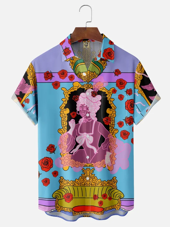Hardaddy X Artist Janet Johnson Moisture-wicking Rose Chest Pocket Hawaiian Shirt