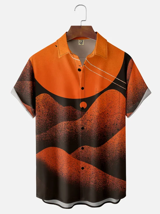 Hardaddy x Stephen Wade Moisture Wicking Abstract Art Geometric Chest Pocket Hawaiian Shirt