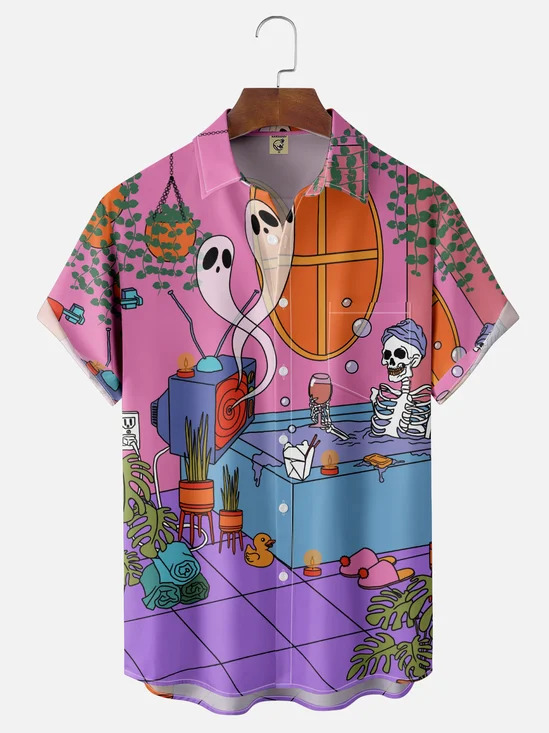 Hardaddy X Artist Janet Johnson Moisture Wicking Abstract Art Chest Pocket Hawaiian Shirt
