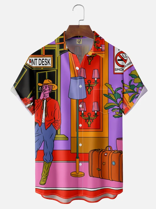 Hardaddy X Artist Janet Johnson Moisture Wicking Abstract Art Chest Pocket Hawaiian Shirt