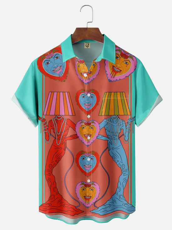 Hardaddy x Janet Johnson Moisture-wicking Fantasy Art Figure Lamp Heart Chest Pocket Casual Shirt