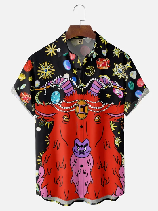 Hardaddy X Artist Janet Johnson Moisture-wicking Bison Chest Pocket Hawaiian Shirt