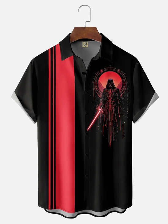 Moisture-wicking Star Universe Chest Pocket Bowling Shirt