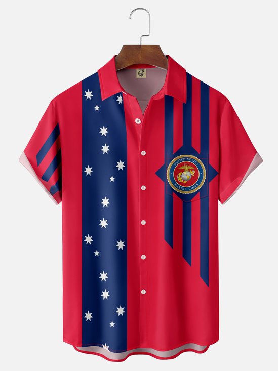 Moisture-wicking U.S. Marine Corps Chest Pocket Bowling Shirt